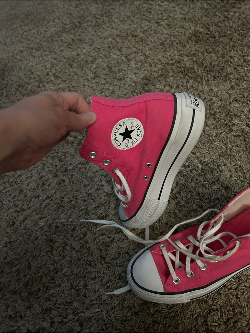 Converse Pink High Top Canvas Sneakers